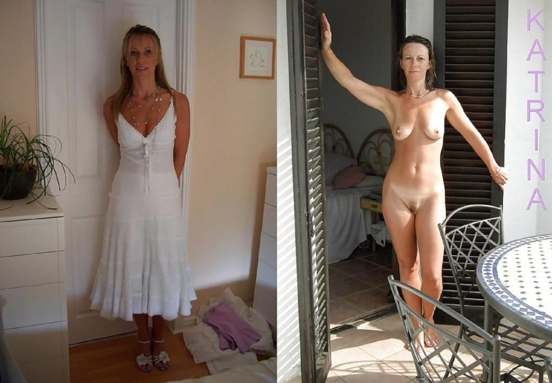 Mature with small breasts Dress undress